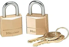Padlock, Solid Brass Lock, 3/4 in. Wide, 120T (Pack of 2-Keyed Alike)
