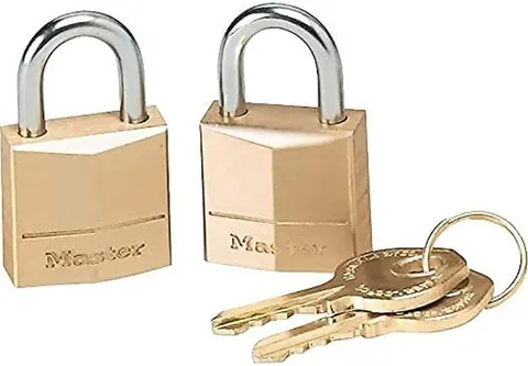 Padlock, Solid Brass Lock, 3/4 in. Wide, 120T (Pack of 2-Keyed Alike)