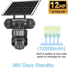 Solar Battery Powered Wireless WiFi Home Security Camera System Outdoor Pan/Tilt