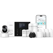 Wireless Alarm System with HD Security Camera,DIY 4G/WiFi Home Security Syste...