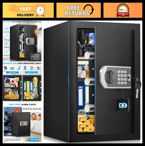 16.54" Tall Fireproof Home Safe Box, 2.8 Cuft Digital Security Safe with Keypad,