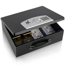 Dalmbox Portable Metal Safe Box with Digital Code Lock,Fire Resistant Storage