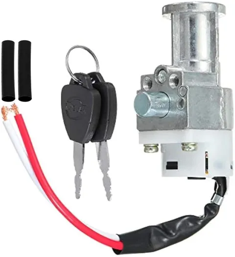 Battery Charger Ignition Switch Lock with 2 Keys for Motorcycle Electric Bike