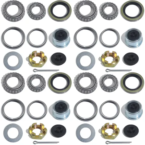 iBroPrat 4 Sets 3500 LB Boat Trailer Axle Bearing Kits, L68149 L44649 silver 
