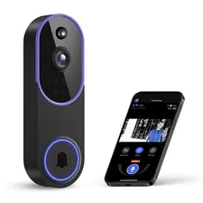 Smart 1080p Video Doorbell Camera, Live View, AI Human Detection, 2-Way Audio, N