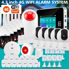 4G Anti-theft Alarms 4.3 Inch Touch Screen Home Alarm System WiFi GSM Tuya Smart