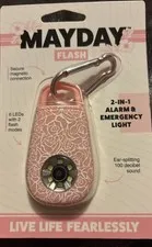 NEW Mayday 2 in 1 Alarm & Emergency Light PINK  LEAF PATTERN - SEALED
