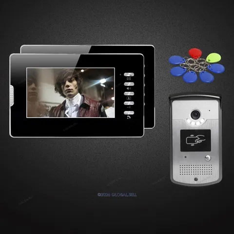7" Video Door Entry Security Intercom Electric Lock Supported for Home Security