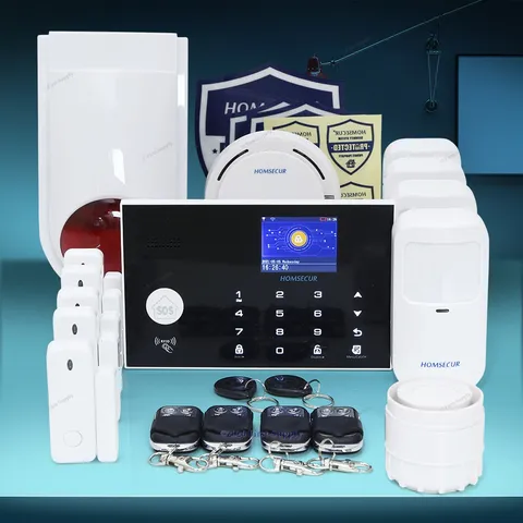 HOMSECUR Wireless&Wired 4G/3G/GSM WIFI Home House Alarm System+Red Flash Siren