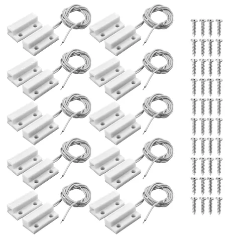 Dairzitv MC-38 Surface Mount Wired NC Door Sensor Alarm Magnetic Reed Switch ...
