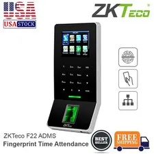 ZKTeco F22 ADMS Wifi TCP/IP Fingerprint Access Control Time Attendance System