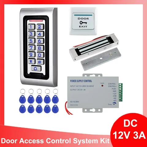Door Access Control System Kit IP68 RFID Keypad Waterproof 180KG/320lbs Lock