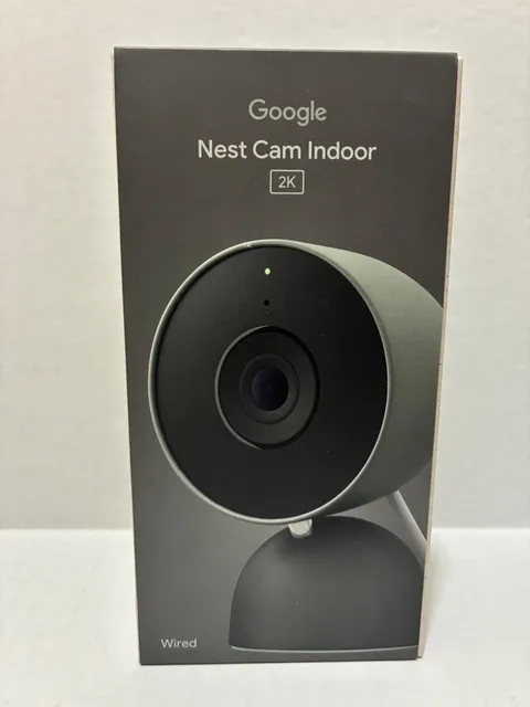Google Nest Cam Indoor 2K Wired Security Camera 3rd Generation, Hazel