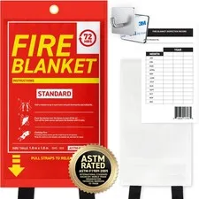Emergency Fire Blanket 40"×40" – Fire Safety Tool for Home, Kitchen, Camping,...