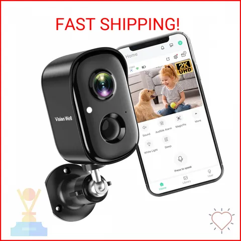 Security Cameras Wireless Outdoor, 2K Indoor Cameras for Home Security Battery P