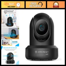 4MP Indoor WiFi Security Camera, Pan/Tilt, Two-Way Audio, Night Vision, Remote V