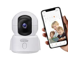 1080P 360 Degree Indoor Wifi Home Security Camera, Night Vision, Siren, Free 3-D