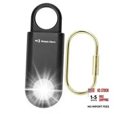 135dB Rechargeable Personal Safety Black Rechargeable & Built-in Flashlight
