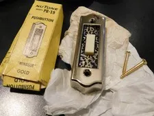 NuTone PB-19 Pushbutton Vintage Door Bell Button Gold Windsor **NEW**