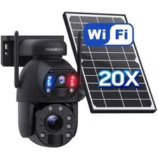 [20X Optical Zoom] 6MP Solar Security Camera with Dual-Screen,Solar Camera Wi...