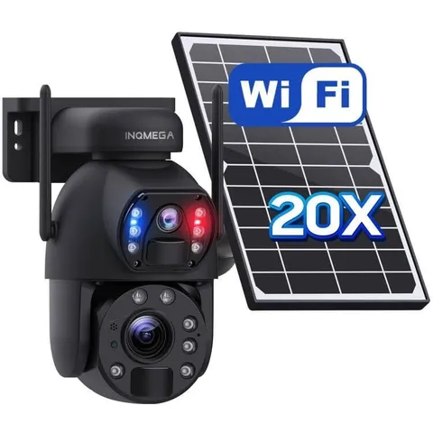 [20X Optical Zoom] 6MP Solar Security Camera with Dual-Screen,Solar Camera Wi...