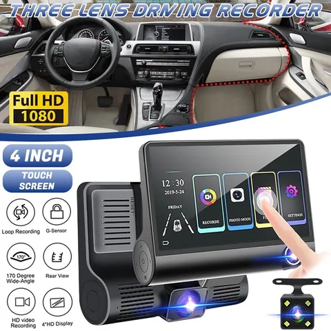 Dash Camaras De Grabadora Para Carro Auto 3 lenses Delantero/Trasero/Interior