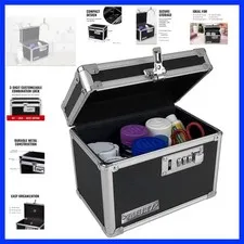 Locking Security Box with Combination Lock - Secure Metal Lock Box Safe for V...