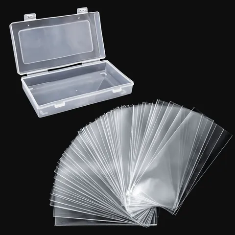 100 Pcs Currency Sleeves with Storage Box Money Dollar Bill Holder for Banknotes