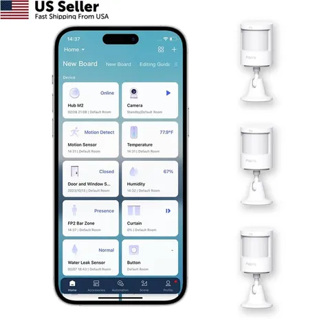 Aqara Zigbee Motion Sensor P1 3 Pack, Smart Detector for Alarm White