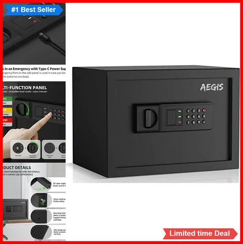 Electronic Safe Box 0.8 Cu Ft Steel Digital Keypad Lock Wall Floor Mountable
