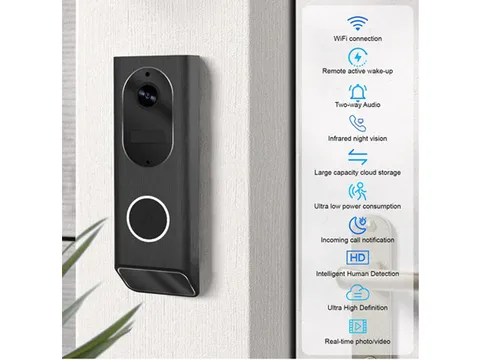 ECO4LIFE S7 SMART VIDEO DOORBELL CAMERA HD CAMERA SMART SECURITY - BLACK