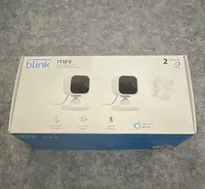 Blink Mini 2-Pack Indoor Wi‑Fi Smart Camera Alexa 1080p Motion Two‑Way White