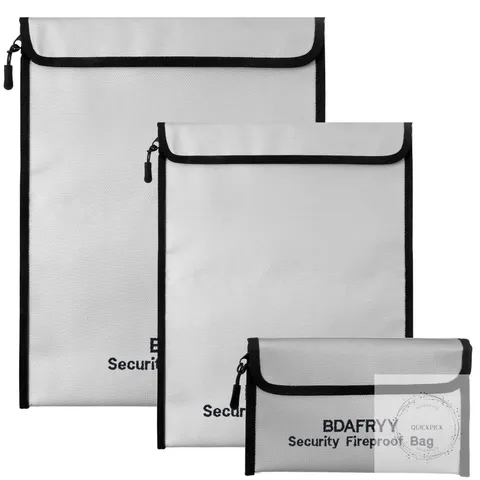 3 Pcs Fireproof Waterproof Money Important Document Bag(2000℉),Fire Proof Bag