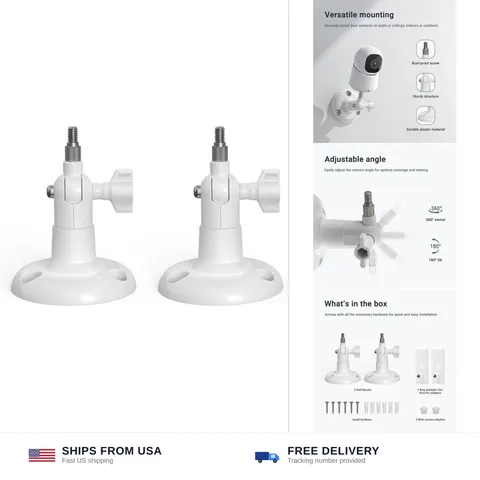 Holicfun Indoor/Outdoor Security Camera Wall Mount, White, 2-Pack | Universal...