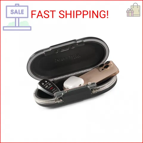 Master Lock Small Travel Safe with Cable, Gray Combination Lock Box, 5900D