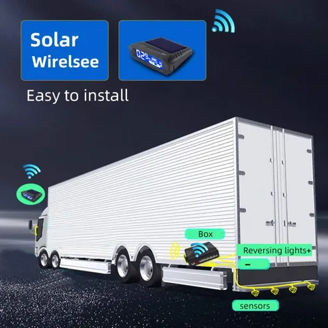 QXNY 24V Wireless Solar Charging 4 Parking Sensors Kit Backup Radar Rear Parktro
