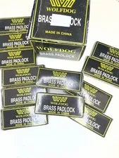 Brass Long Shackle Padlock 40mm 1 1/2"  Job Lot Of 12 Padlocks Shed Gate Lock