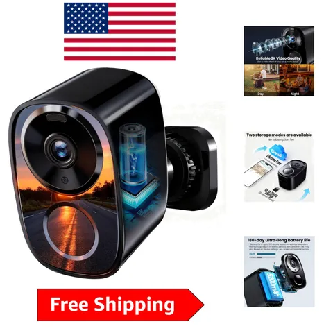 Dual-Band WiFi 2K UHD Security Camera - Full-Color Night Vision, Motion Alerts