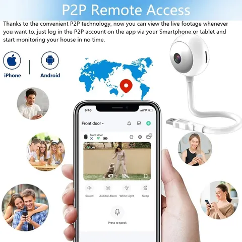 5MP Mini WiFi Security Camera 2K AI Auto Tracking Baby Monitor Two-Way Audio
