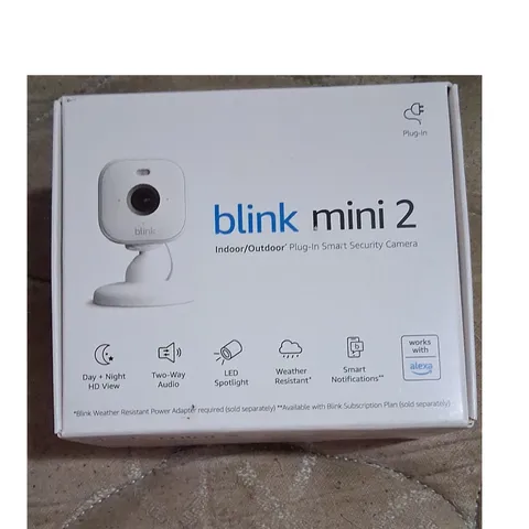 Blink Mini 2 Indoor/Outdoor Plug-In 1080p HD Wireless Security Camera, Alexa