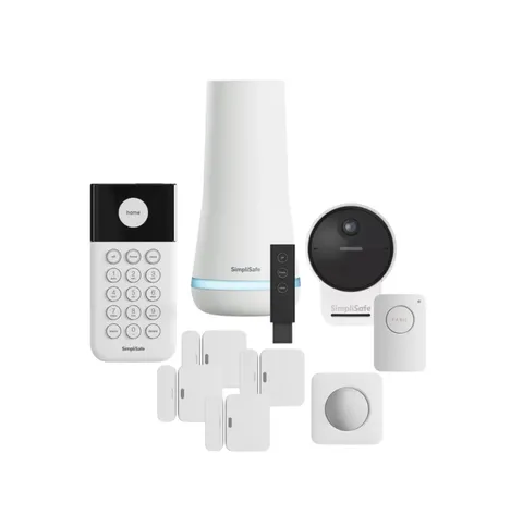 SimpliSafe 10-Piece Home Kit with Outdoor Camera Wireless DIY System White, NEW
