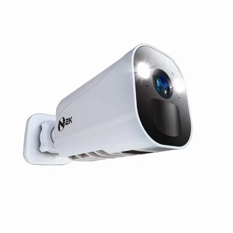Wire Free 2K Spotlight Camera with 2-Way Audio, Alerts, and Siren - White