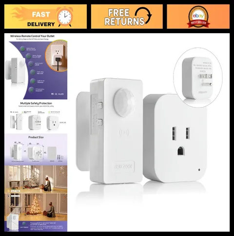 Wireless Motion Sensor Plug Kit - No-Wire Mini PIR Switch for Auto On/Off 10A/11