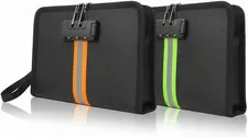 2 Pcs Fireproof Money Bag with Lock and Zipper, 8.2 x 5.7 x 1.1 Inch Waterproof