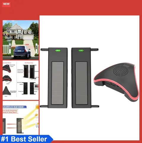 Solar Wireless Driveway Alarm System 1/4 Mile Range 190 Feet Outdoor