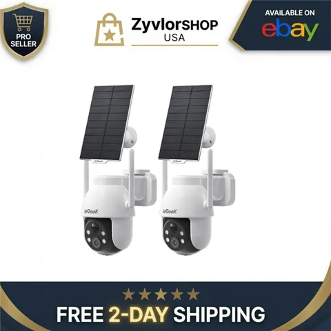 ieGeek Solar Security Camera 2K WiFi Outdoor Wireless PTZ 2 Pack