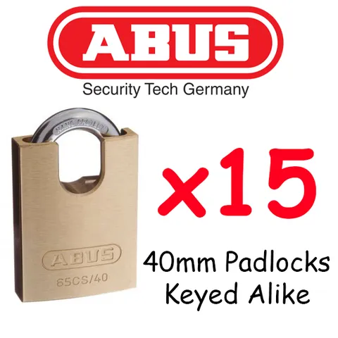 Padlocks KEYED ALIKE ABUS 40mm concealed Shackle BULK LOT High quality x15 Locks