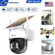 Easy-to-Install Solar Outdoor Camera with 360° Monitoring & Alexa Compatibility