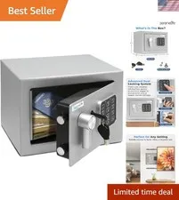 Easy Install Portable Electronic Safe 9.1''x6.7'' | Anti-Theft Lockbox with Key