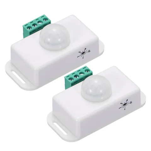 12V 24V PIR Sensor LED Motion Sensor PIR Probe for LED Light Strip White 2Pcs